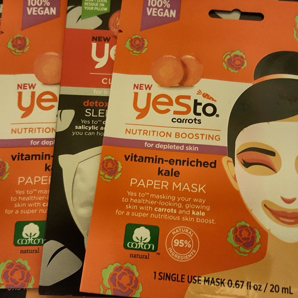 Yes to Tomatoes and Yes to Carrots Masks! NEW. 4.